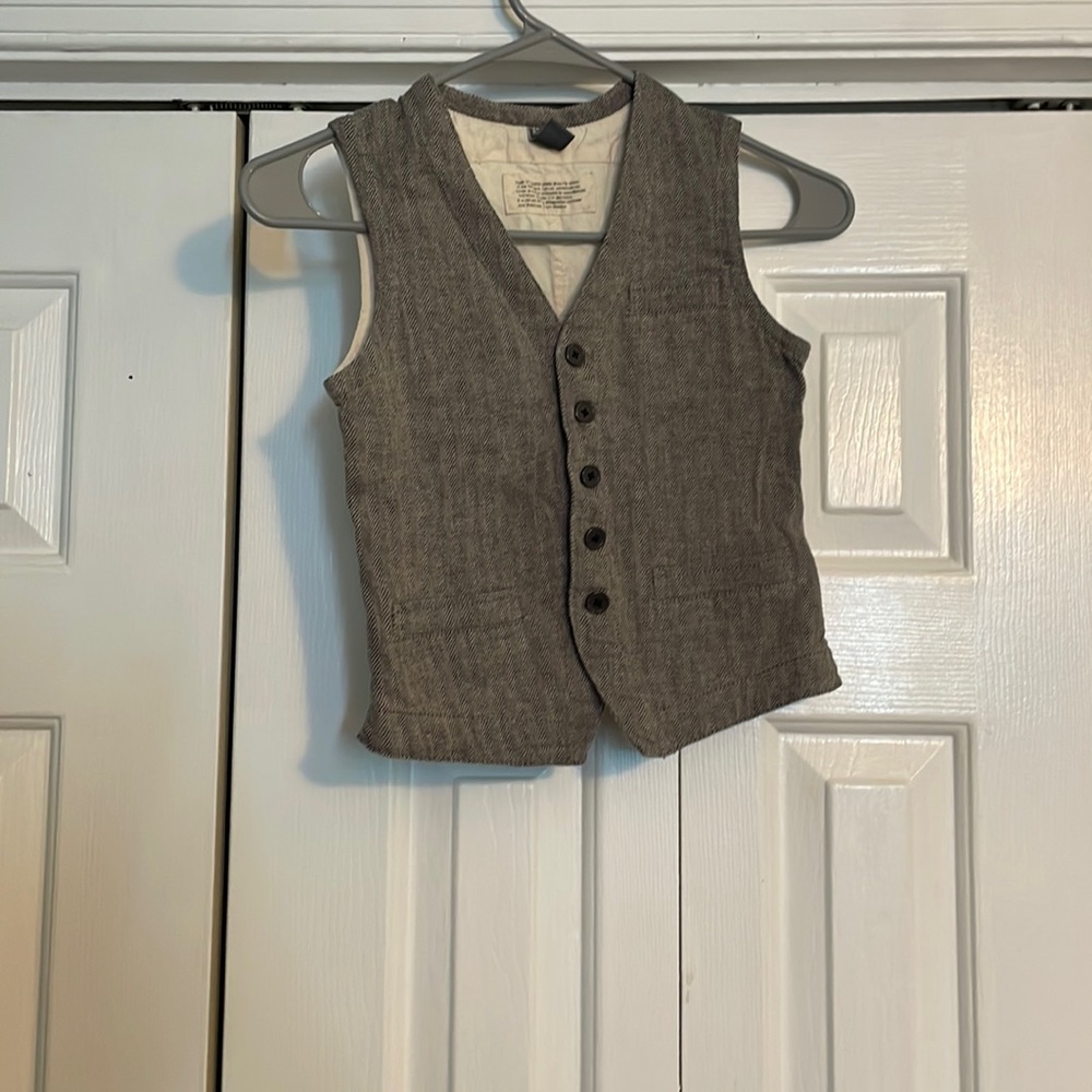 Zara kids linen boys button down vest